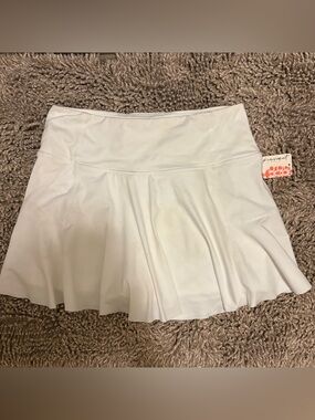 Free People White Pleated Athletic Skort XL NWT